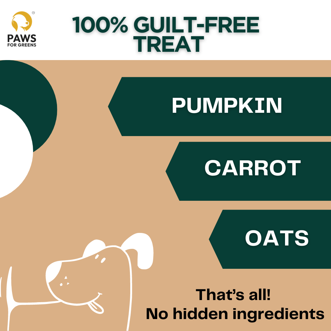 Dog Treats Plant-Based Healthy Vegan Biscuits for Dogs with Carrot & Pumpkin-100gm