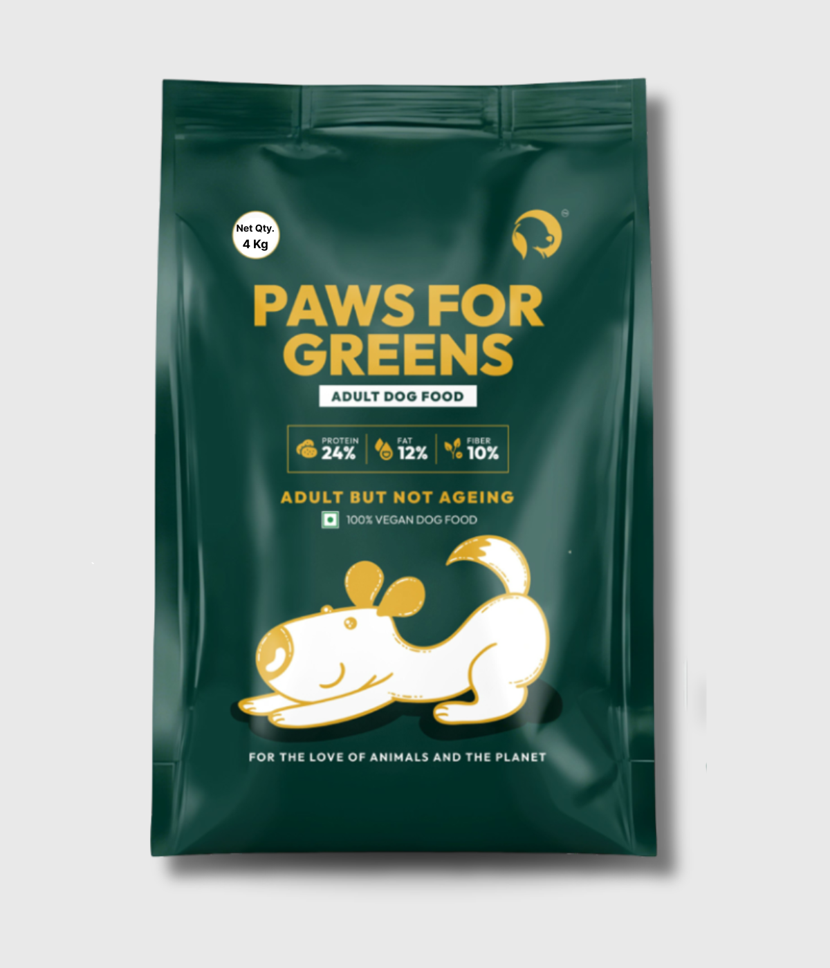 Veg Adult Dog Food – High Protein, Plant-Based, Meat-Free Dry Dog Food Kibble for All Breeds Complete Nutrition 4KG