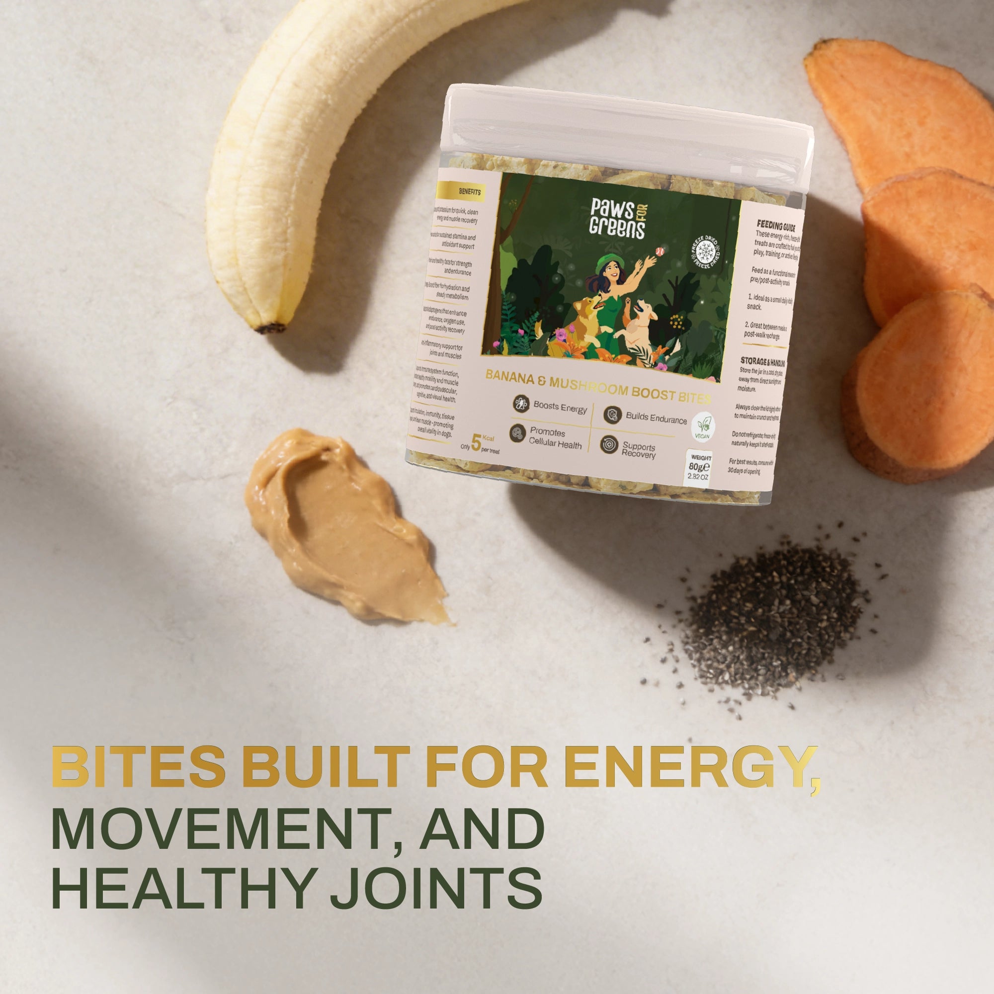 Banana & Mushroom Wellness Bites | Adaptogenic & Immune Support | Freeze-Dried Functional Treat