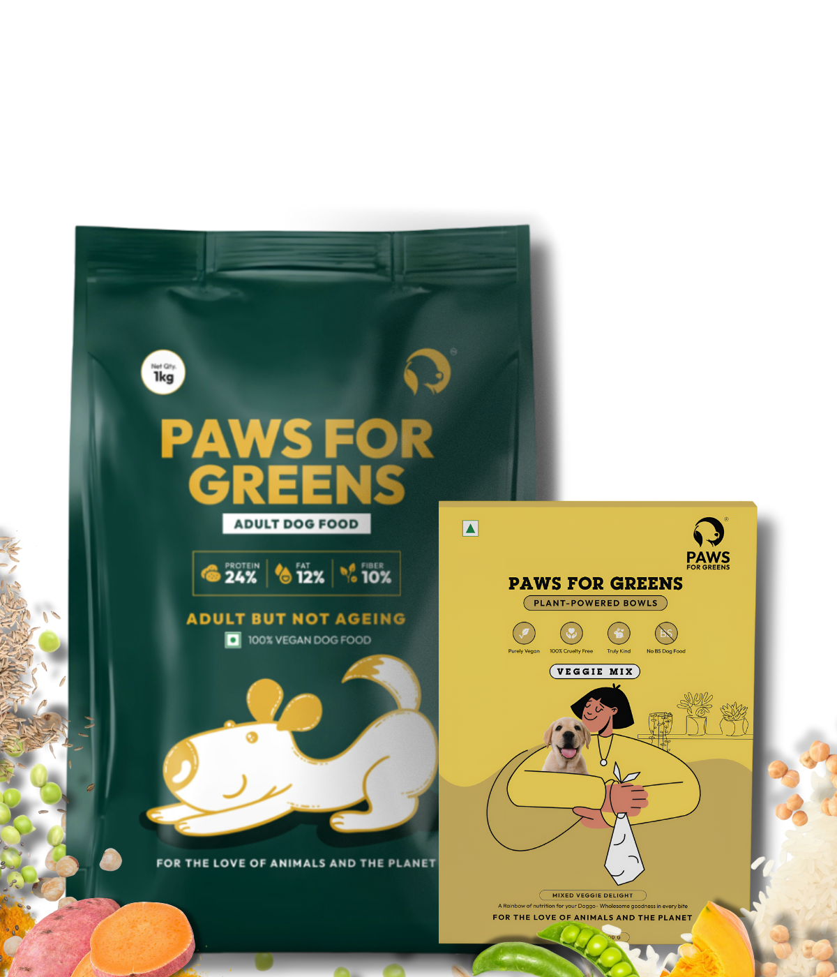 Vegan Adult Food Combo – Healthy Veg Dry Food & Nutritious Wet Food Pack