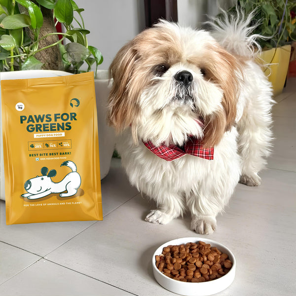 Vet-formulated vegan puppy food with plant protein, B12, essential nutrients supporting digestion, immunity, growth; hypoallergenic, preservative-free. - alternate view