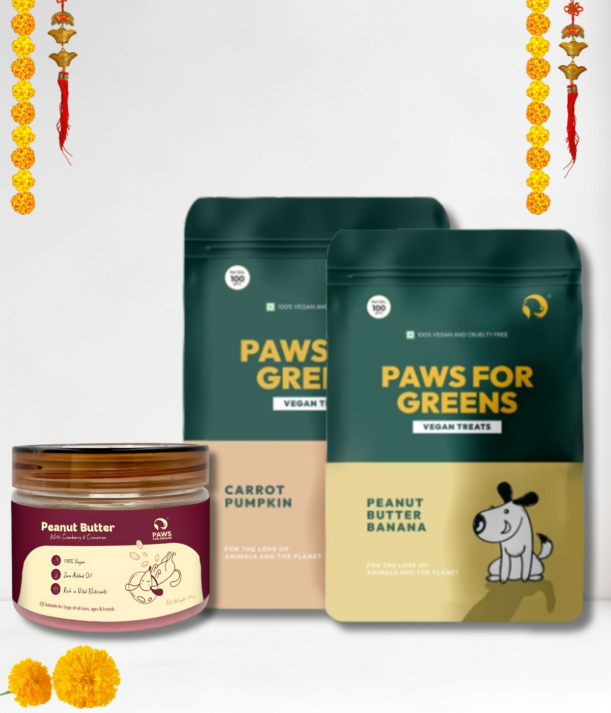 Diwali Special Dog Treat Combo Vegan Peanut Butter & Natural Dog Snacks