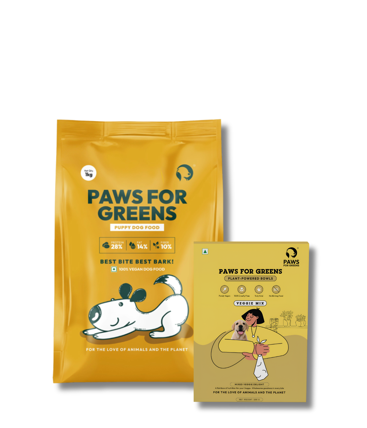 Vegan Puppy Food Combo  Healthy Veg Dry Food & Nutritious Wet Food Pack