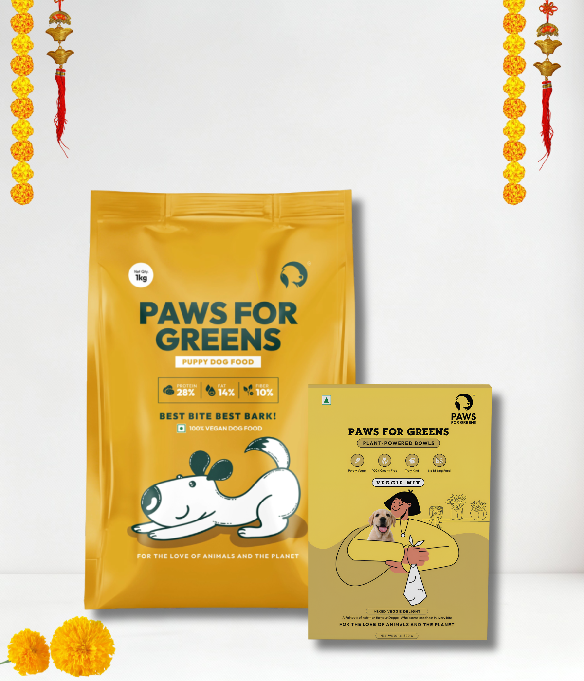 Vegan Puppy Food Combo  Healthy Veg Dry Food & Nutritious Wet Food Pack