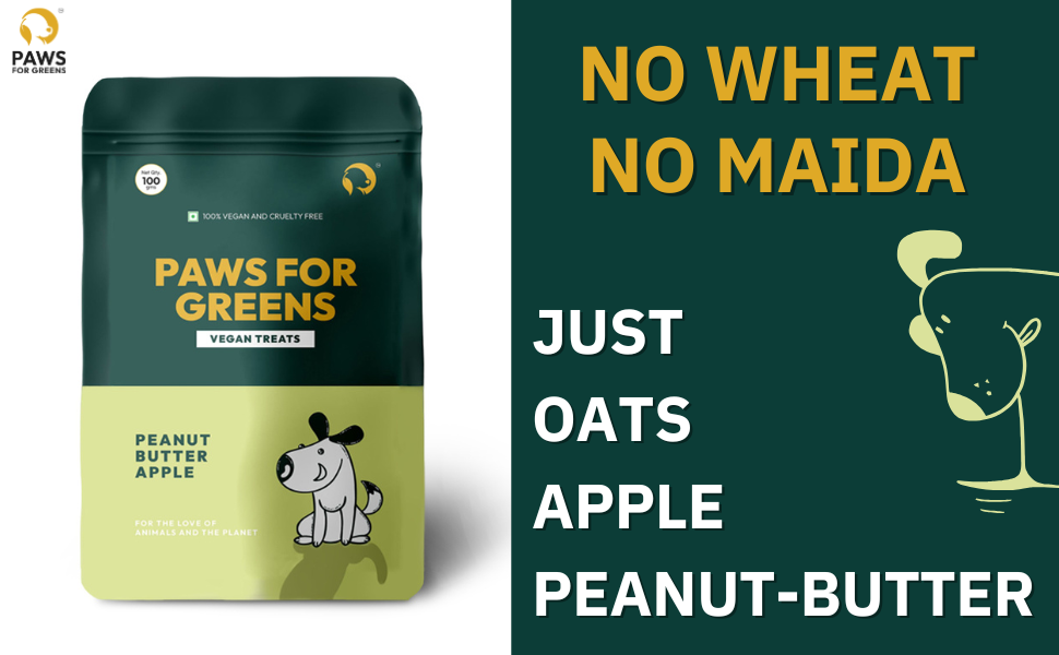 Dog Treats Plant-Based Healthy Vegan Biscuits for Dogs with Peanut Butter & Apple-100gm
