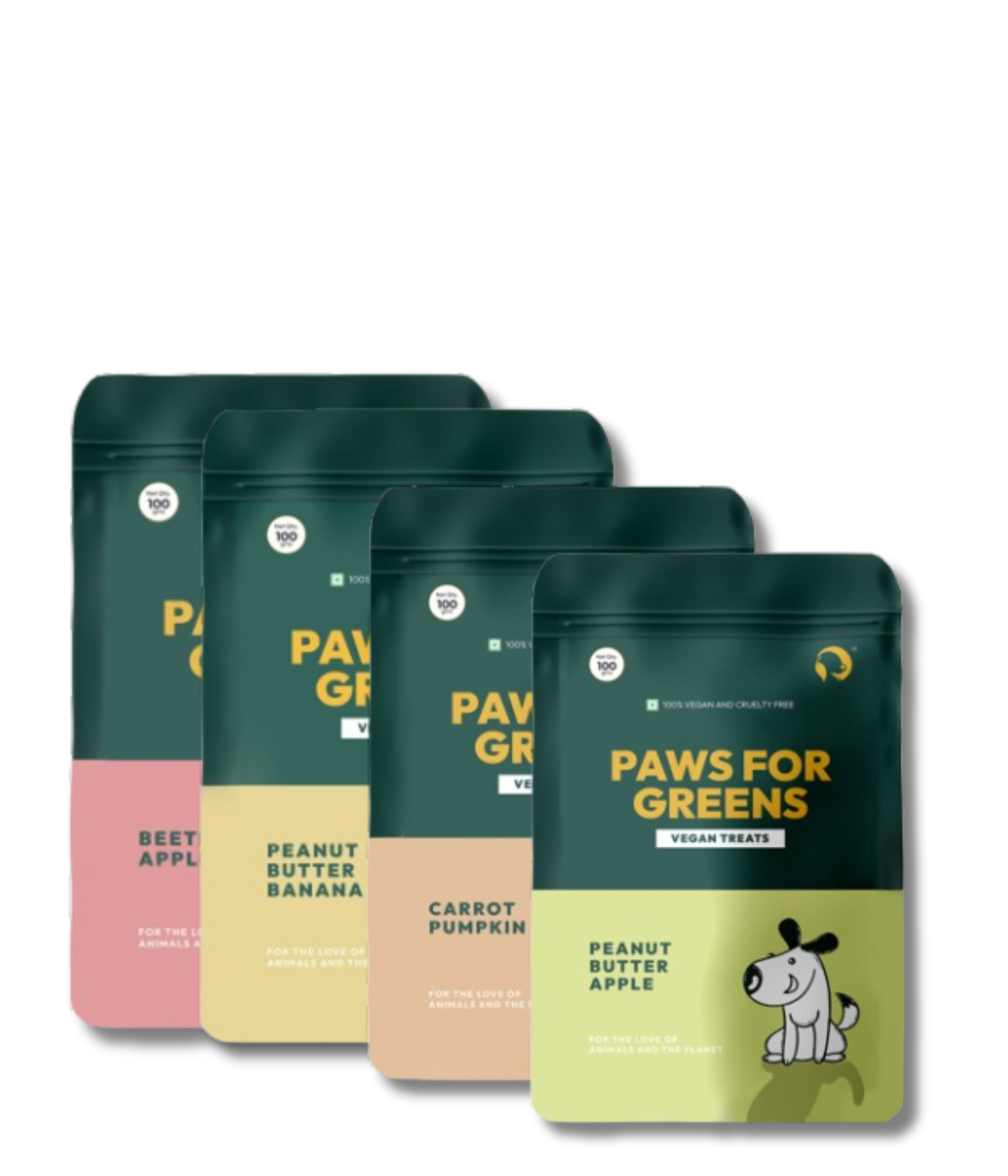 Dog Treats Plant-Based Healthy Vegan Biscuits for Dogs Pack of 4