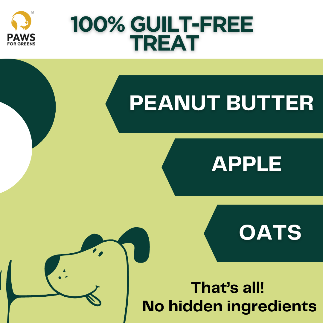 Dog Treats Plant-Based Healthy Vegan Biscuits for Dogs with Peanut Butter & Apple-100gm
