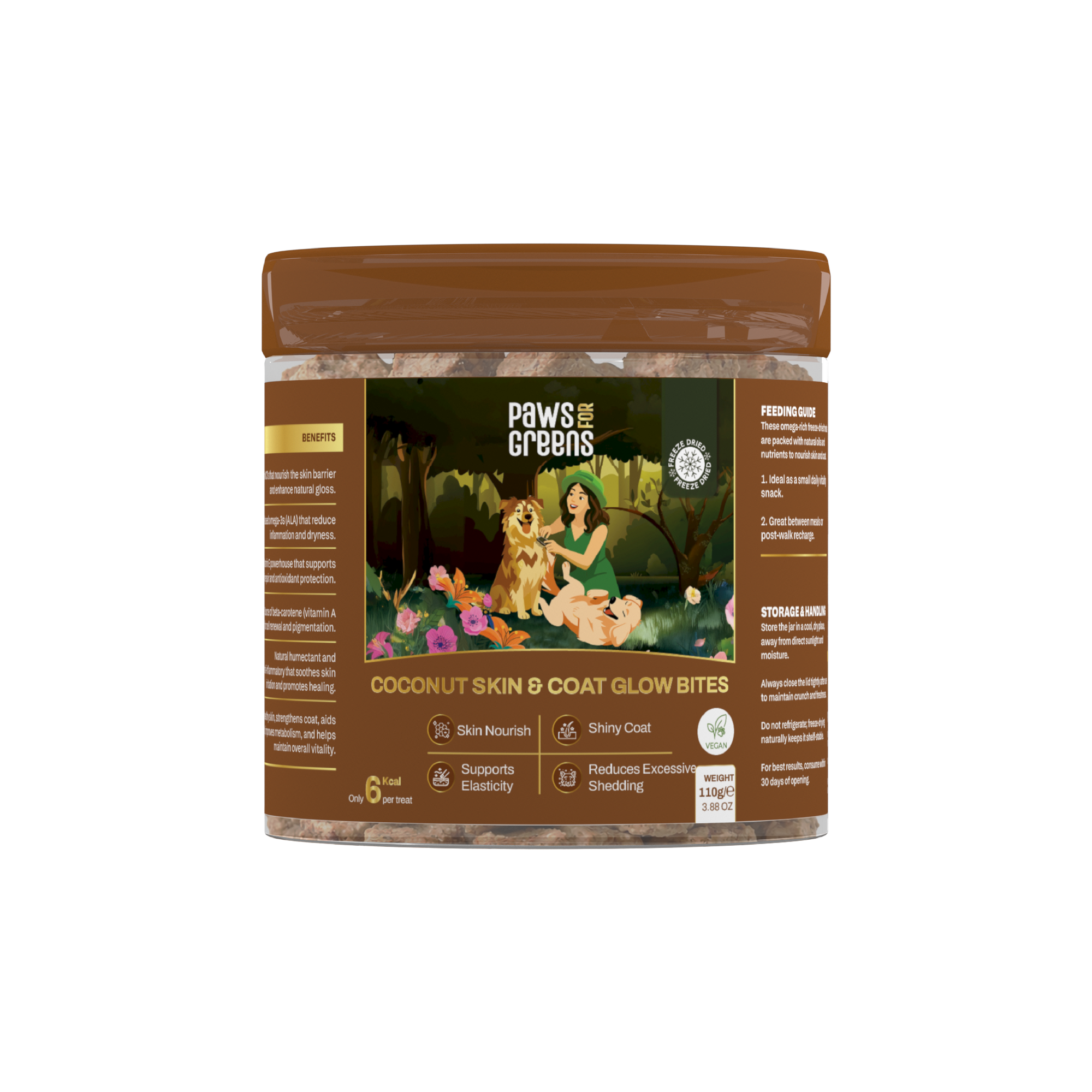 Coconut Skin & Coat Glow Bites | Omega & Skin Nourishment | Freeze-Dried Functional Treat for India