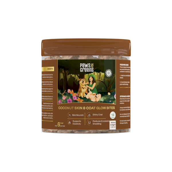 Coconut Skin & Coat Glow Bites | Omega & Skin Nourishment | Freeze-Dried Functional Treat for India