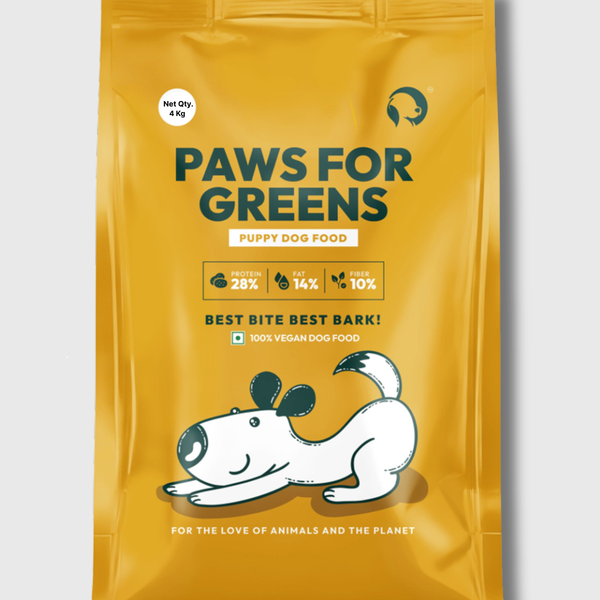Vet-formulated vegan puppy food with plant protein, B12, essential nutrients supporting digestion, immunity, growth; hypoallergenic, preservative-free.