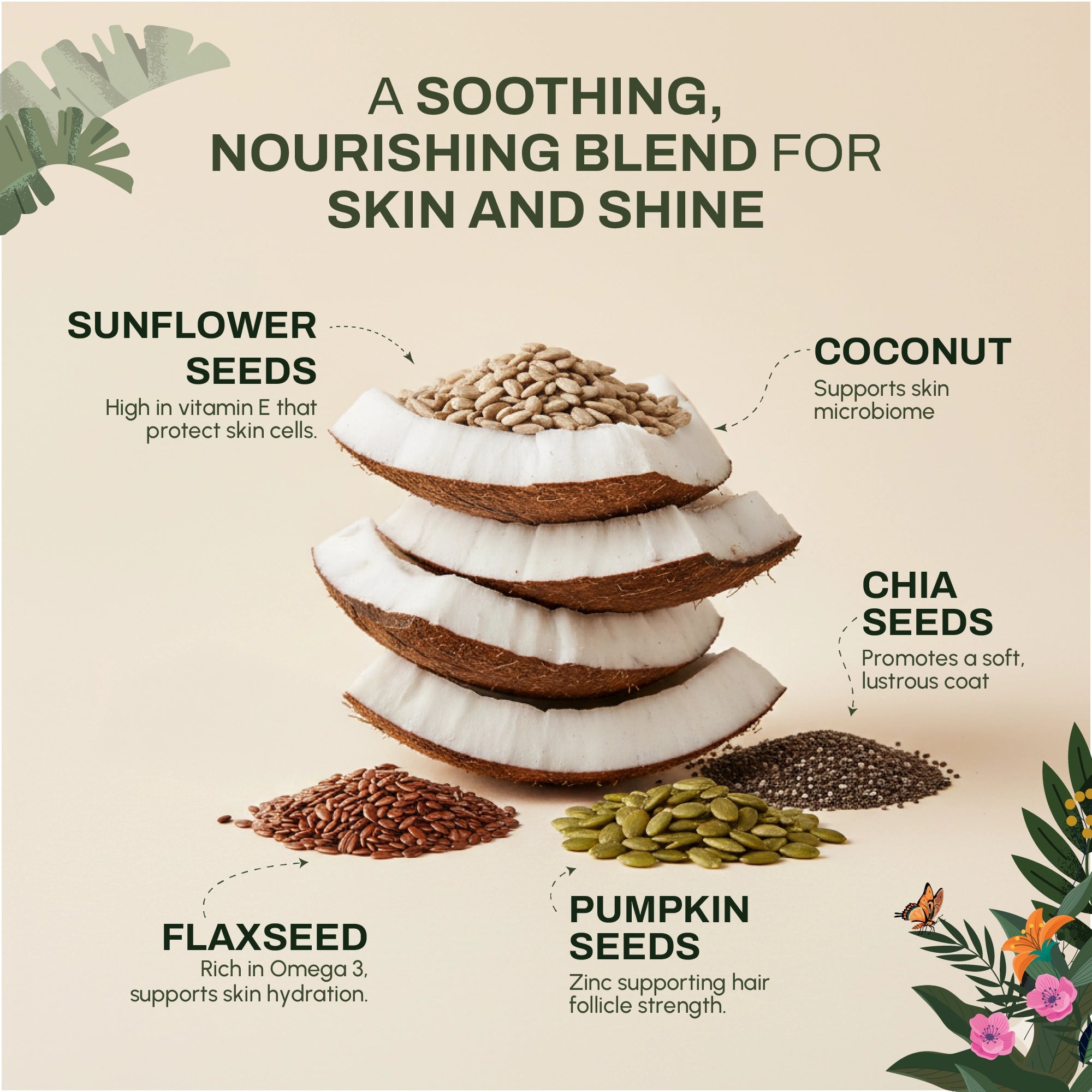 Skin & Coat Booster | Omega-Rich Skin & Coat Support | Functional Superfood Blend in India