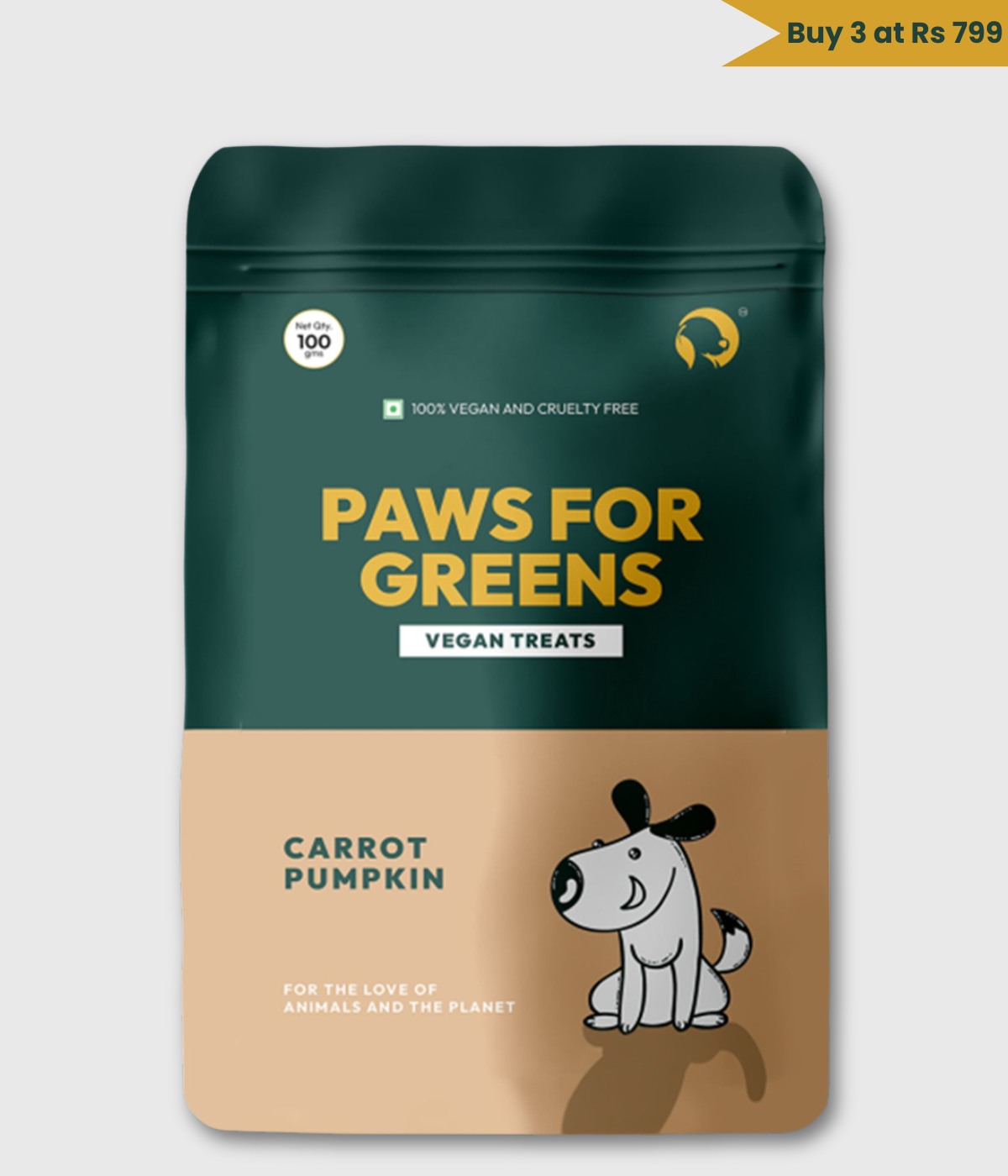 Dog Treat Plant-Based Delicious Veg Biscuits for Pet with Carrot & Pumpkin-100gm