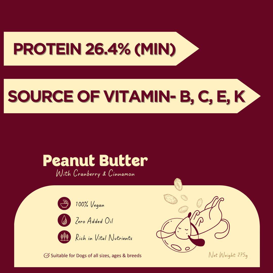 Peanut Butter For Dogs With Cranberries And Cinnamon 100% Natural & Healthy For Pets