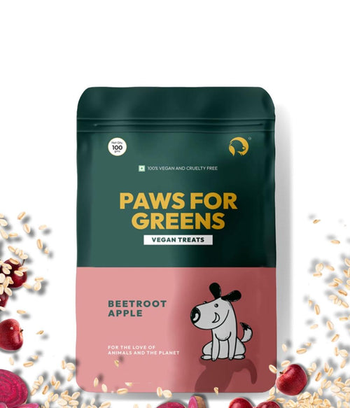 Crunchy vegan treats with oats, beetroot, apple supporting digestion and vitality; preservative-free; ideal for training and daily rewards.