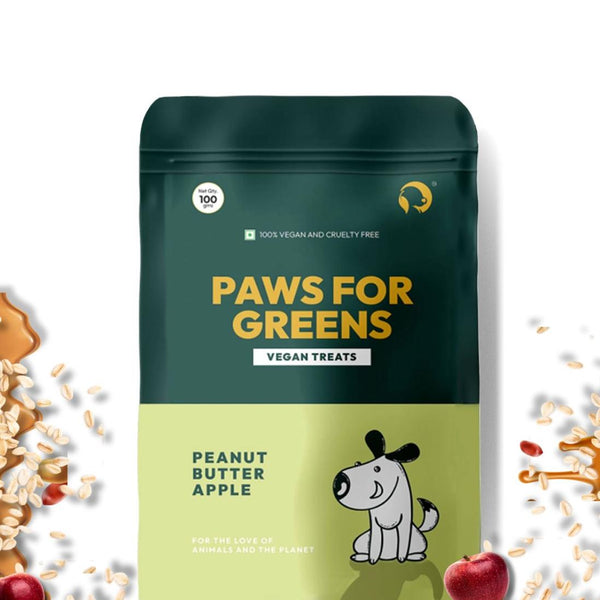 Dog Treats Plant-Based Healthy Vegan Biscuits for Dogs with Peanut Butter & Apple-100gm