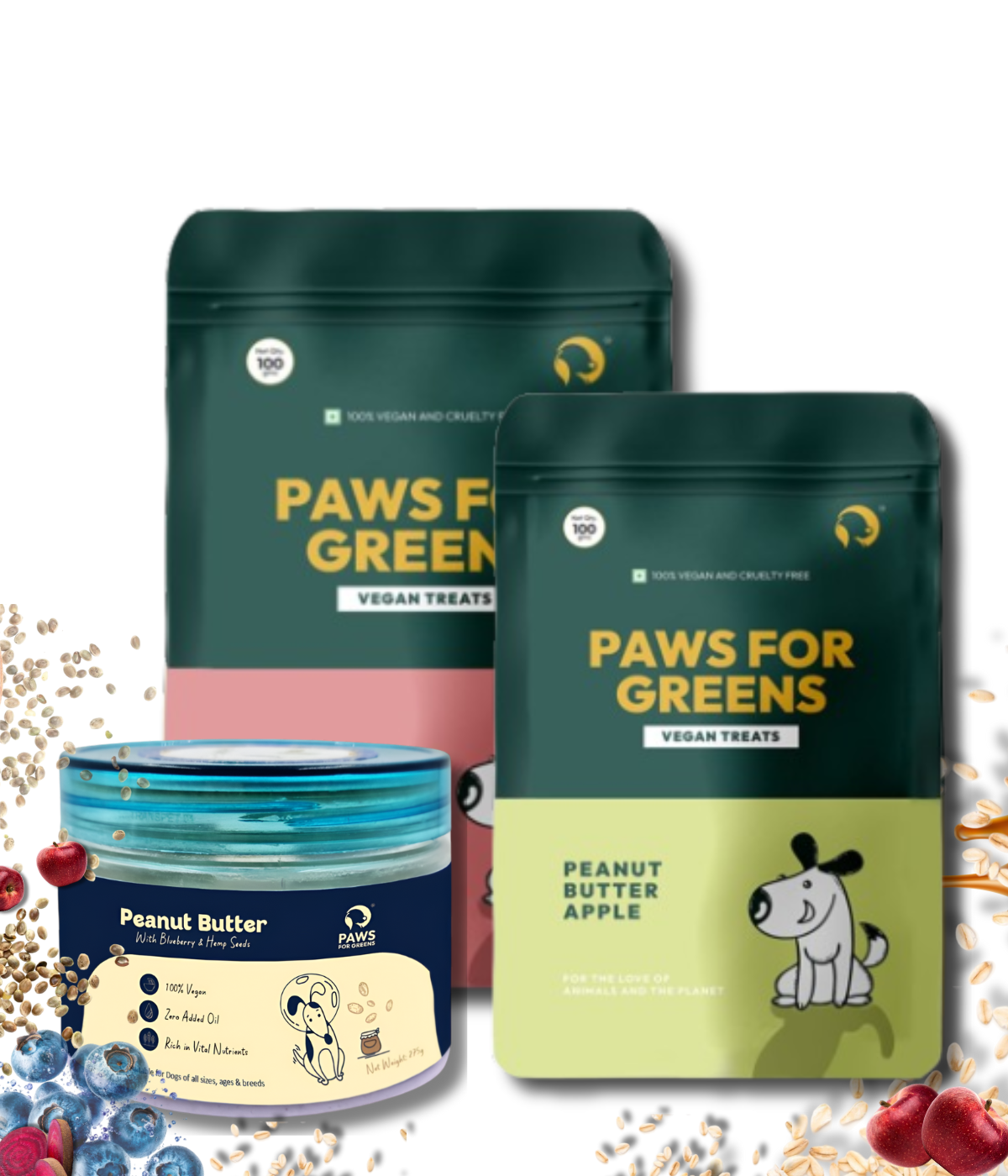 Dog Peanut Butter & Vegan Dog Treats Combo  Healthy Diwali Gift for Dogs