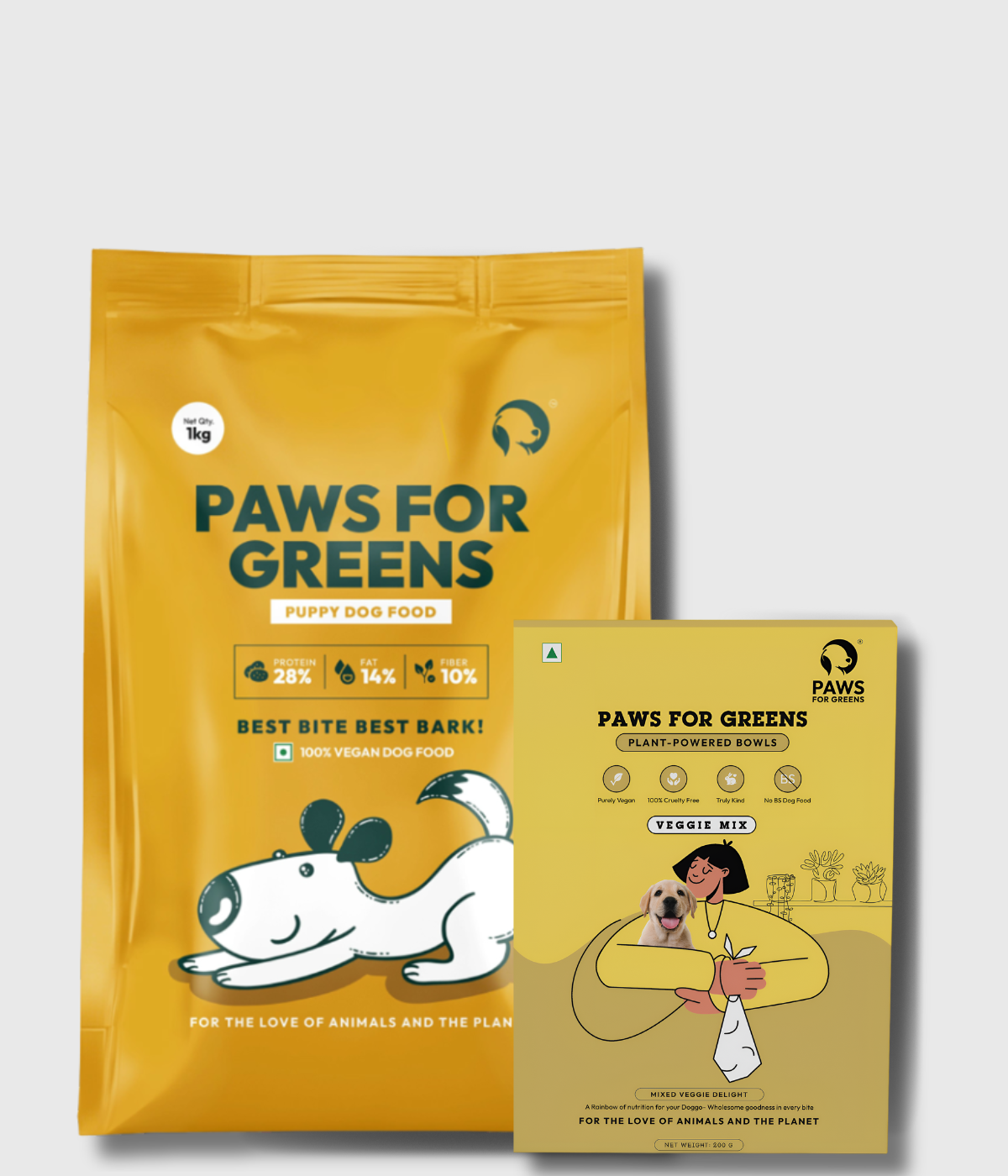 Vegan Puppy Food Combo  Healthy Veg Dry Food & Nutritious Wet Food Pack