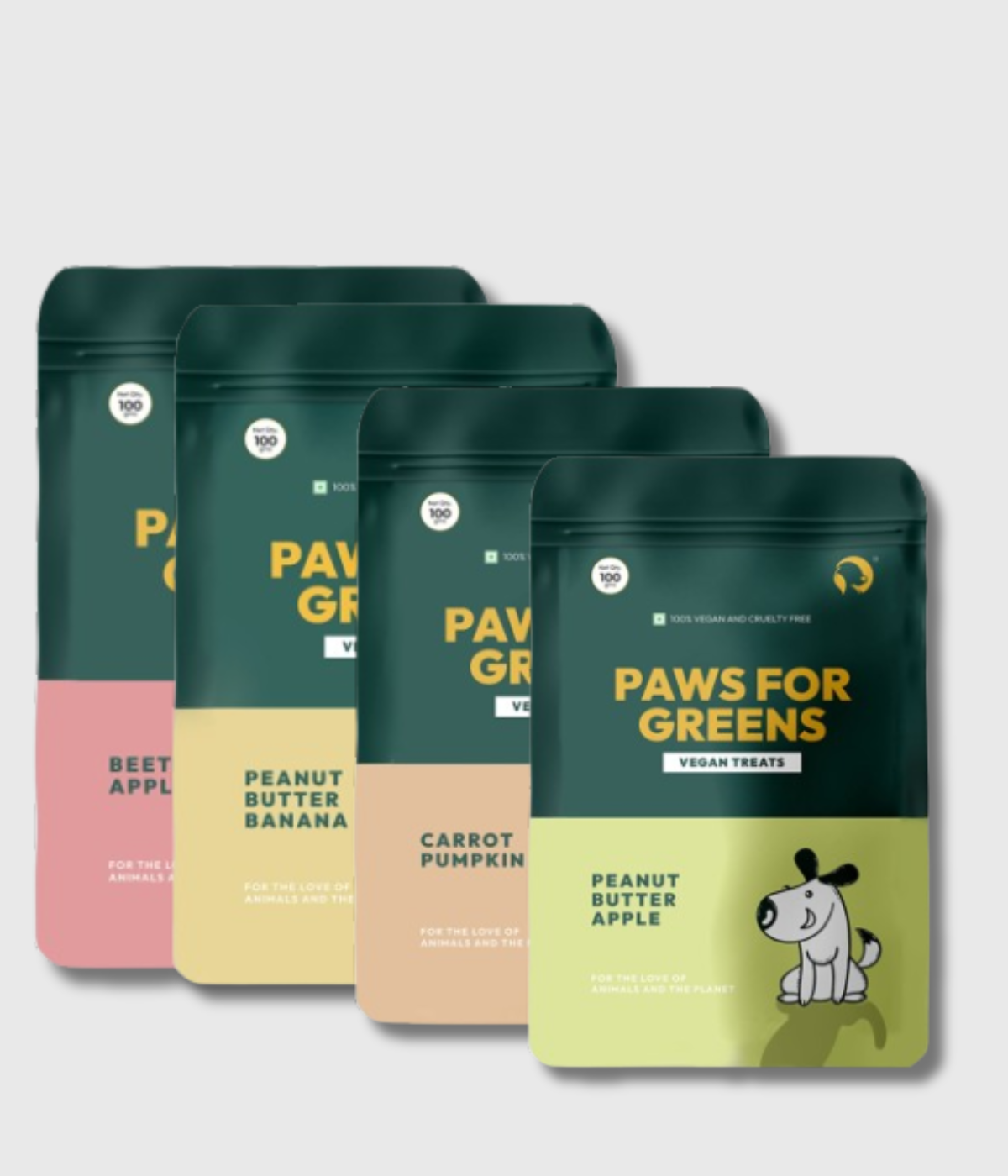 Dog Treats Plant-Based Healthy Vegan Biscuits for Dogs Pack of 4