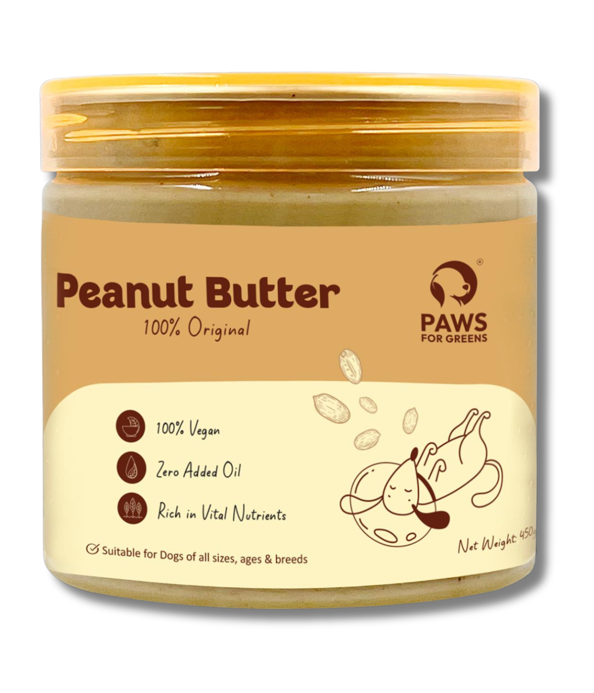 Peanut Butter for Dogs – 100% Natural, Preservative-Free, Healthy Dog Treat (450g)