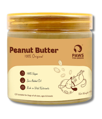 Creamy 100% peanut butter rich in natural protein and healthy fats; supports energy and vitality; ideal for enrichment and treats